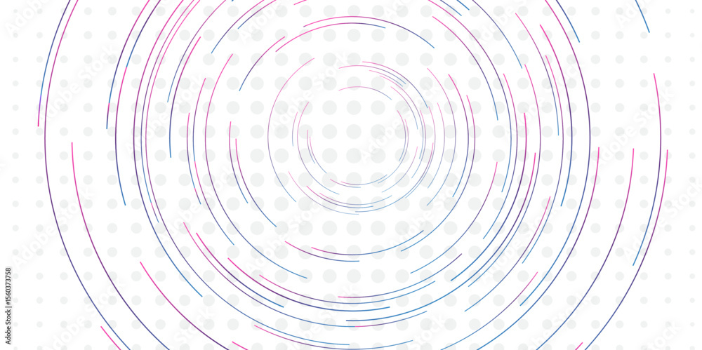 Poster pink blue minimal circular abstract dynamic lines isolated white background. Future technology banner concept. vector illustration. Abstract Computer technology background. network visual connection.	