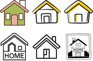 Fototapeta premium Home vector icon bundle set 
