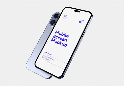 Sleek Mobile Phone Screen Mockup