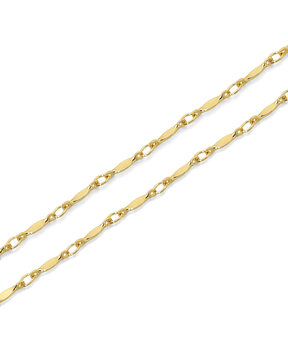 Dapped Bar Gold dainty chain permanent jewelry close up isolated on white background