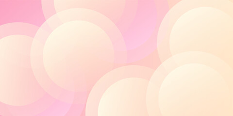 Minimalist banner background, pastel colorful, pink and yellow gradations. Circle effect style geometric, abstract background.