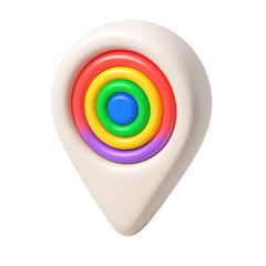 3d icon in plastic style featuring a colorful circular design, symbolizing location, navigation, and modern technology with a vibrant aesthetic appeal.