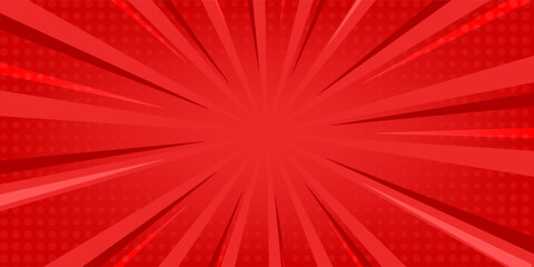 Vector halftone illustration. Pop art comic book cartoon magazine cover. comic red background © imaamut