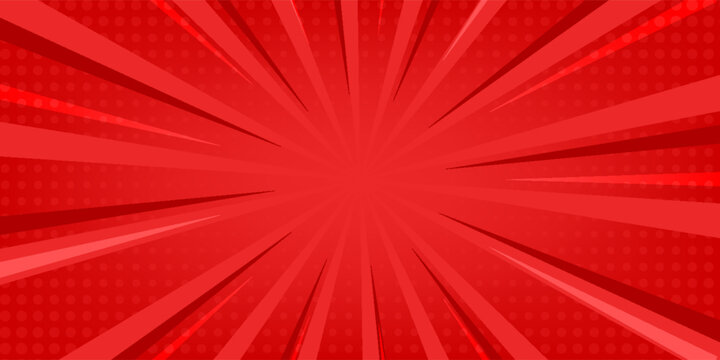 Vector halftone illustration. Pop art comic book cartoon magazine cover. comic red background