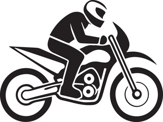 Motorcycle Rider Silhouette Icon Vector Illustration.  ideal for website marketing, logos, apps, templates, and more.