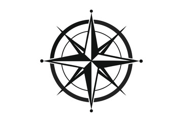 Compass icon silhouette vector illustration on white background