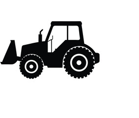 Naklejka premium Clip art tractor silhouette, tractor silhouette, tractor silhouette vector, simple tractor silhouette.