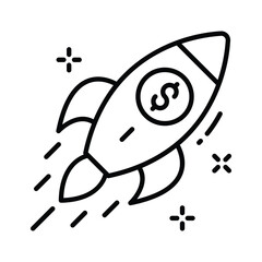 Well designed linear icon of financial boost