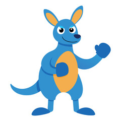 Kangaroo with boxing hand gloves illustration Vector icon isolated on white background