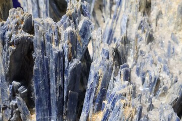 Details of mineral rocks in blue tones