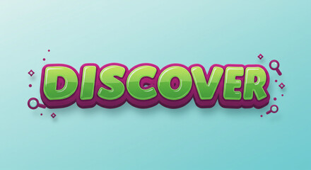Discover Vibrant 3D Text Effect Design - Green and Purple