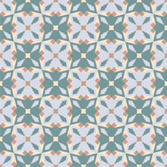 Elegant geometric floral tile pattern featuring soft pastels and symmetrical star motifs, perfect for modern home decor, wallpapers, fabric prints, and artistic digital backgrounds.