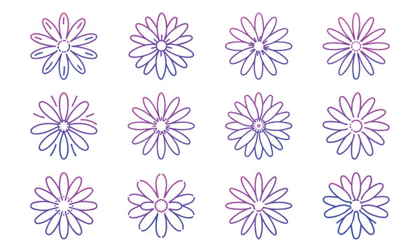 Bundle African Daisy Clean Petal Symmetry Flat Purple A 25 African Daisy Clean Petal Sy