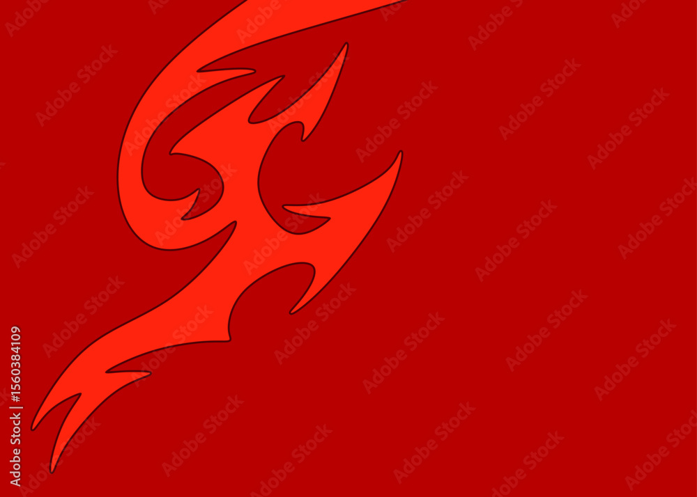 Poster abstract background with seamless wavy flame pattern and with some copy space area