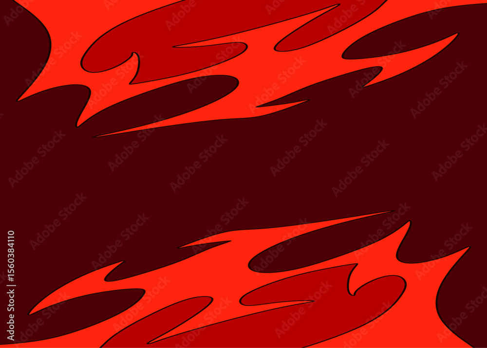 Poster abstract background with seamless wavy flame pattern and with some copy space area