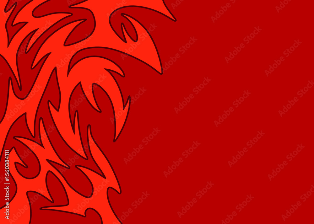 Poster abstract background with seamless wavy flame pattern and with some copy space area