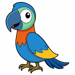 macaw clipart Minimalist concept vector illustration