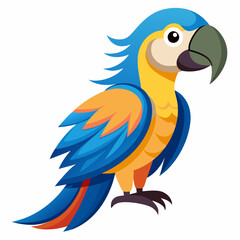 macaw clipart Minimalist concept vector illustration