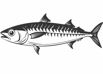Mackerel sea fish cartoon Creative vector cartoon illustration
