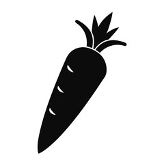 Carrot silhouette vector icon on white background.