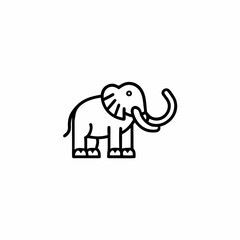 Mammoth animal vector symbol minimalist logo, Icon, element vector illustration