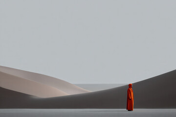 desert dune field in mauritania under overcast sky featuring dramatic contrasts