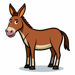 Cute donkey Childish colored flat vector illustration