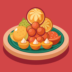 Vibrant Fruit Platter: Citrus, Apricots, and Grapes - A Colorful and Healthy Still Life
