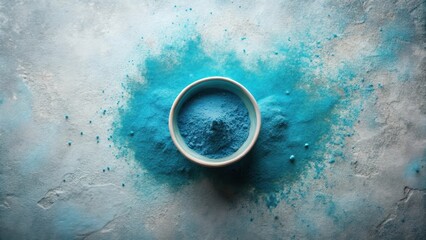 Azure Powder Spilled on Textured Surface A Vibrant Culinary or Artistic Composition