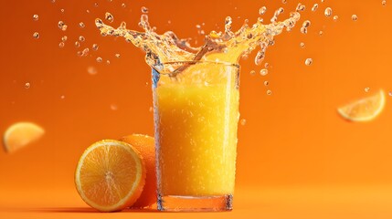 Splashing orange juice