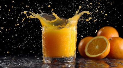 Splashing orange juice