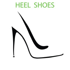 A heel shose silhoutte vector illustration .