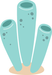 Minimal Sea Sponge Illustration with Soft Tube Shapes