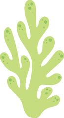 Green Coral Illustration in Flat Style for Underwater Nature Themes