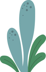 Underwater Sea Plant and Sponge Illustration in Simple Style

