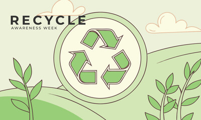 Recycle Awareness Week. Recycle concept Design Background.