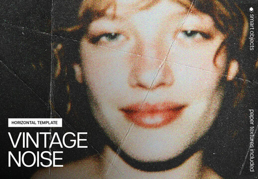 Vintage Print Photo Effect Mockup