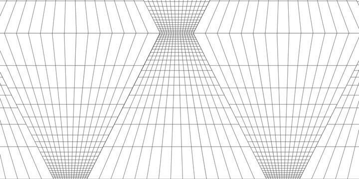 Perspective grid background 3d Vector illustration. Interior design Model projection background template. Line one point perspective