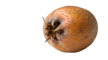Medlar isolated on a white background PNG. AI GENERATED.