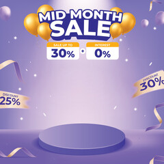 Mid Month Sale Promotion Banner