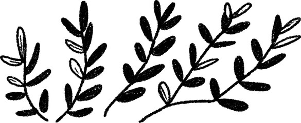 Elegant linear botanical frame design with repeated leaf patterns for art and decor