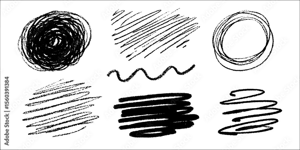 Aufkleber Abstract loopy cluster and scribbled tile art concept for creative design