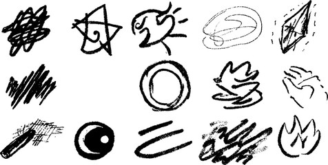 Enchanting sketches of magic runes and dragon wings for creative design