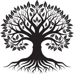 This collection of black and white image showcase illustrations of tree