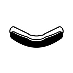 Hot Dog Icon: A minimalist illustration of a perfectly shaped hot dog, presented in a crisp and clean black-and-white style.