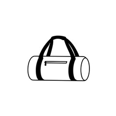 Gym Bag Silhouette: A minimalist illustration captures the essence of a gym bag, emphasizing its sleek design and functionality with clean lines and a classic silhouette.