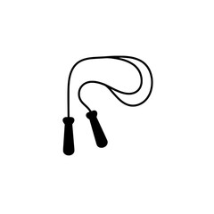 Jump Rope Icon: A minimalist, high-angle monochrome illustration of a jump rope, perfect for illustrating fitness, exercise, or active lifestyle concepts.