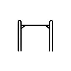 Minimalist Pull-Up Bar: A sleek, minimalist line drawing of a pull-up bar, perfect for illustrating fitness, exercise, or gym equipment concepts.