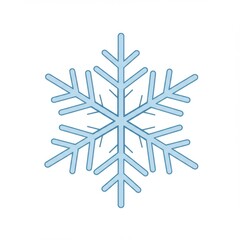 Light Blue Detailed Snowflake Illustration on White Background