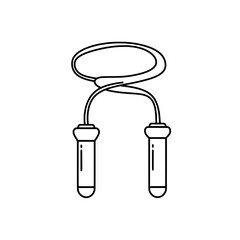 Jump Rope Silhouette: A minimalist line art of a jump rope. This versatile tool embodies fitness and childhood fun.